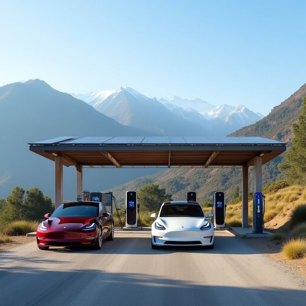 Estación de carga ElectroAutos en ruta nacional
