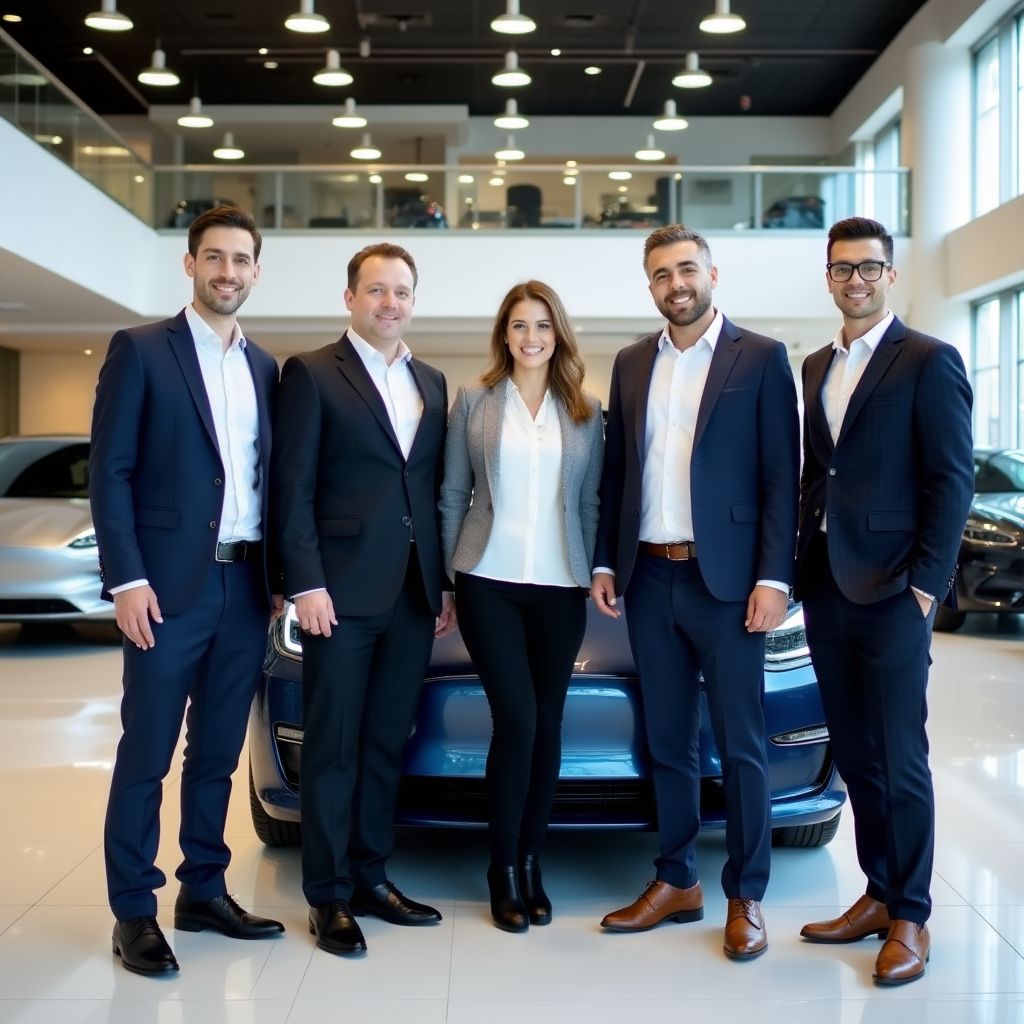 Equipo de ElectroAutos frente a su concesionario en Buenos Aires